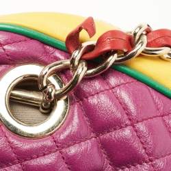 D&G Multicolour Quilted Leather Lily Glam Satchel