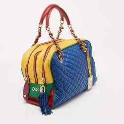 D&G Multicolour Quilted Leather Lily Glam Satchel