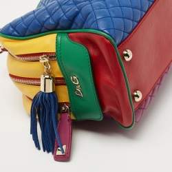 D&G Multicolour Quilted Leather Lily Glam Satchel