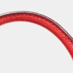 Pre Owned D&G Red/White Leather Lily Bag Bowler Bag