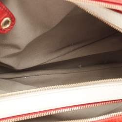 Pre Owned D&G Red/White Leather Lily Bag Bowler Bag