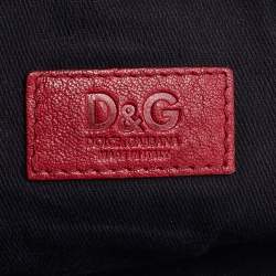 Pre Owned D&G Red Leather Top Zip Camera Crossbody Bag