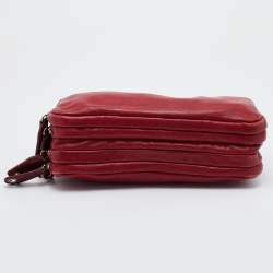 Pre Owned D&G Red Leather Top Zip Camera Crossbody Bag