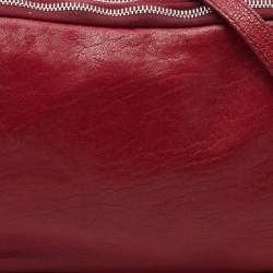 Pre Owned D&G Red Leather Top Zip Camera Crossbody Bag