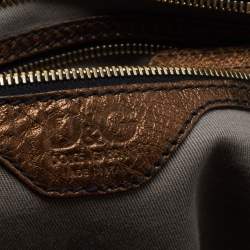 Pre Owned D&G Bronze/Multicolor Leather Lily Satchel