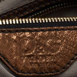 Pre Owned D&G Bronze/Multicolor Leather Lily Satchel