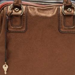 Pre Owned D&G Bronze/Multicolor Leather Lily Satchel