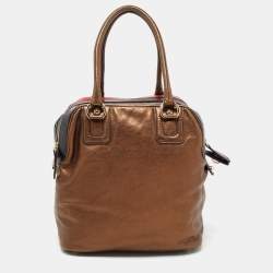 Pre Owned D&G Bronze/Multicolor Leather Lily Satchel