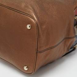 Pre Owned D&G Bronze/Multicolor Leather Lily Satchel