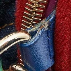 D&G Multicolor Denim and Leather Lilly Glam Shoulder Bag 
