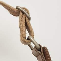 D&G Brown Canvas and Leather Flap Messenger Bag    