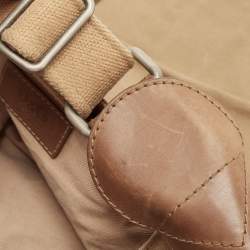 D&G Brown Canvas and Leather Flap Messenger Bag    