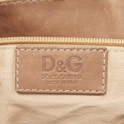 D&G Brown Canvas and Leather Flap Messenger Bag    