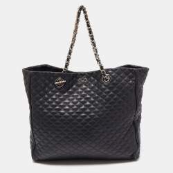 D&G Black Quilted Leather Lily Glam Tote