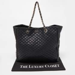 D&G Black Quilted Leather Lily Glam Tote