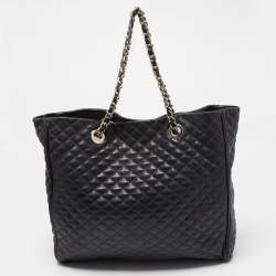 D&G Black Quilted Leather Lily Glam Tote