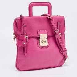Pre Owned D&G Pink Leather Miss Allyson Shoulder Bag