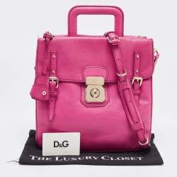 Pre Owned D&G Pink Leather Miss Allyson Shoulder Bag