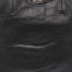 Pre Owned D&G Black Leather Kari Shopper Tote