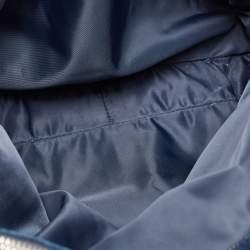 Pre Owned D&G Blue Denim And Leather Diaper Bag