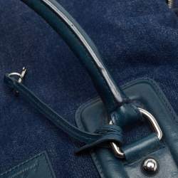 Pre Owned D&G Blue Denim And Leather Diaper Bag