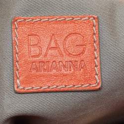 Pre Owned D&G Orange Leather Kiss Lock Flap Hobo