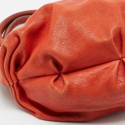 Pre Owned D&G Orange Leather Kiss Lock Flap Hobo