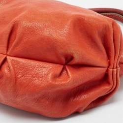 Pre Owned D&G Orange Leather Kiss Lock Flap Hobo