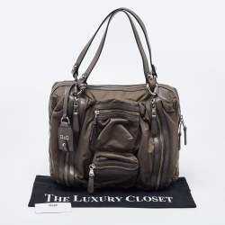 D&G Grey Nylon and Leather Mila Bag