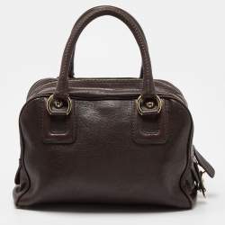 Pre Owned D&G Brown Leather Lily Zip Bag