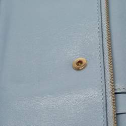 D&G Light Blue Quilted Leather Continental Wallet
