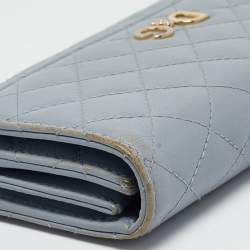 D&G Light Blue Quilted Leather Continental Wallet
