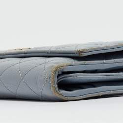 D&G Light Blue Quilted Leather Continental Wallet