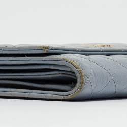 D&G Light Blue Quilted Leather Continental Wallet