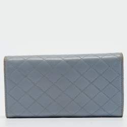 D&G Light Blue Quilted Leather Continental Wallet