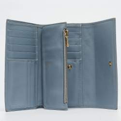 D&G Light Blue Quilted Leather Continental Wallet