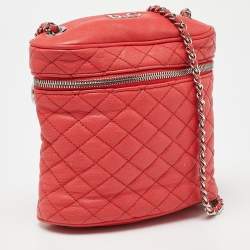 D&G Red Leather Lily Glam Chain Crossbody Bag