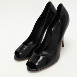 D&G Black Patent Leather Peep Toe Pumps Size 39