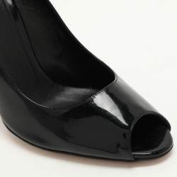 D&G Black Patent Leather Peep Toe Pumps Size 39