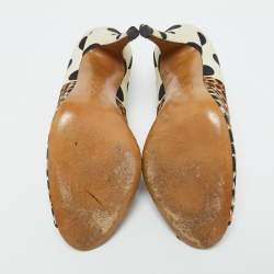 D&G Multicolor Printed Canvas Peep Toe Pumps Size 39