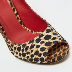 D&G Multicolor Printed Canvas Peep Toe Pumps Size 39