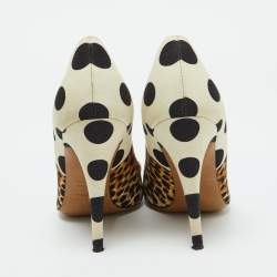 D&G Multicolor Printed Canvas Peep Toe Pumps Size 39
