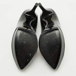 Pre Owned D&G Black Patent Leather Pointed Toe Platform Pumps Size 38