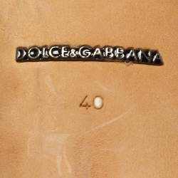 Pre Owned Dolce & Gabbana Bellucci Size 40 Beige Lizard Embossed Leather Pumps