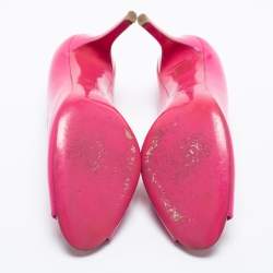 Pre Owned D&G Pink Patent Leather Peep Toe Pumps Size 41
