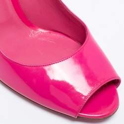 Pre Owned D&G Pink Patent Leather Peep Toe Pumps Size 41