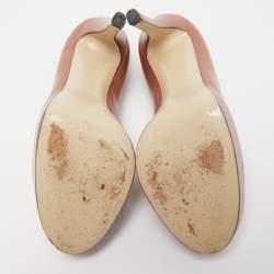 Pre Owned D&G Pink Leather Platform Pumps Size 37