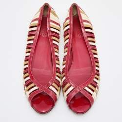 D&G Tri Color Patent Leather Open Toe Flats Size 40