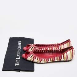 D&G Tri Color Patent Leather Open Toe Flats Size 40