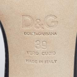 Pre Owned D&G Black Leather Strappy Slingback Sandals Size 39